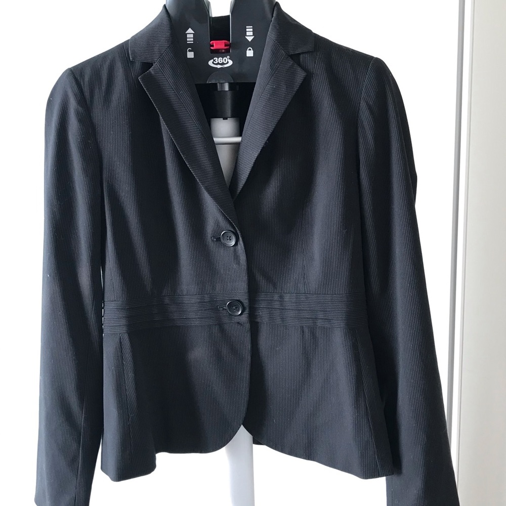 Black pinstripe blazer